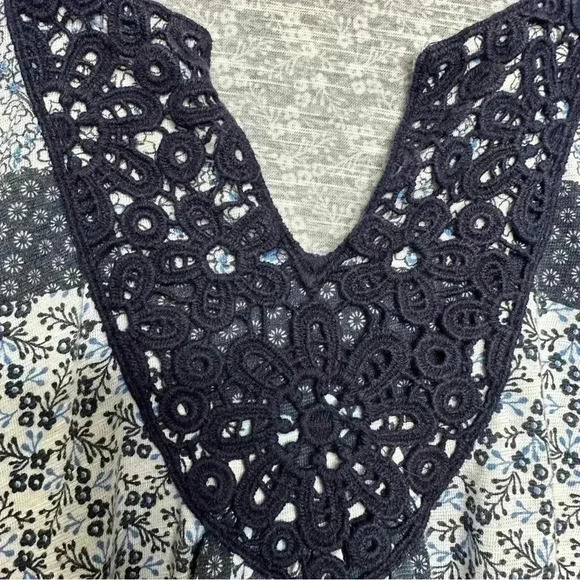 Northern Reflections Boho Blouse Floral /  Lace Blue & White Size Extra Large - Picture 10 of 16